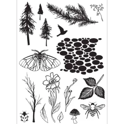 Discount Sellos + plantillas de stencil Nature Plantillas