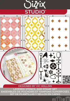 Outlet Sellos + plantillas de stencil Retro Plantillas