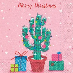 Online Servilletas de Papel Cactus de Navidad 33x33cm Navidad