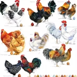 Sale Servilletas de Papel Gallos 33x33cm Decoupage
