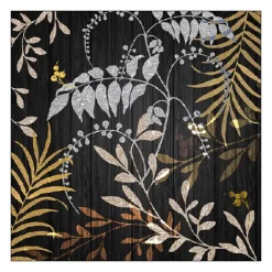 New Servilletas de papel Luxury Leaves Black 33x33cm Decoupage
