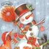 New Servilletas de Papel Muñeco de Nieve 33x33cm Navidad