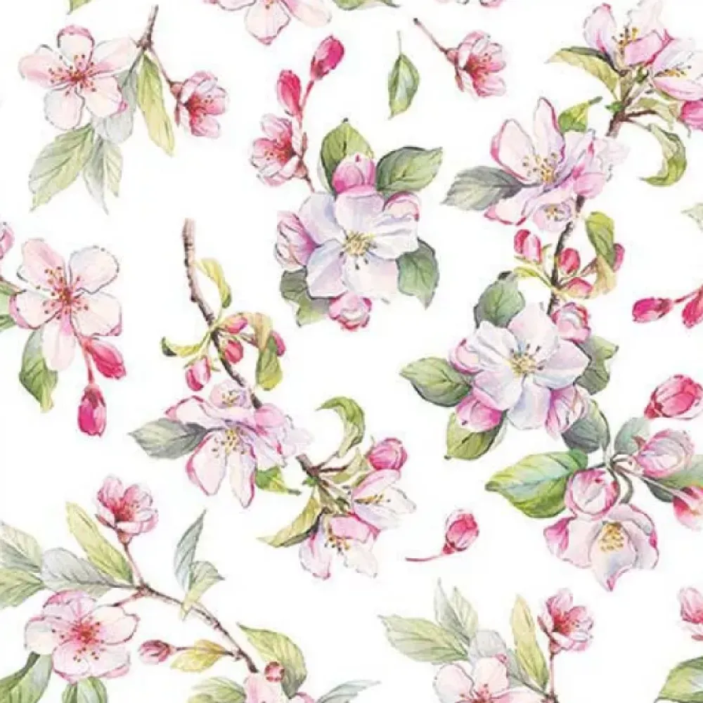 Hot Servilletas de papel Spring Blossom White 33x33cm Decoupage