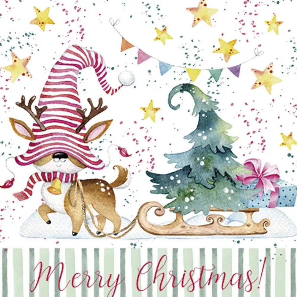 Sale Servilletas Gnom Reindeer 33x33cm Navidad