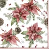 Clearance Servilletas Poinsettia & Pine Cone 33x33cm Decoupage|Navidad