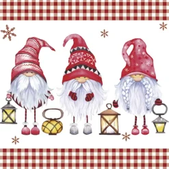 Sale Servilletas Scandinavian Gnomes 33x33cm Decoupage|Navidad
