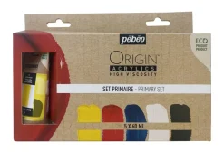 Discount Set 5 acrílicos ecológicos primarios Origin 60ml Pinturas Acrílicas