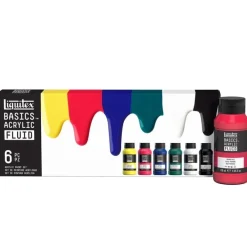 Set 6 acrílicos Fluid Basics 118ml Pinturas Acrílicas