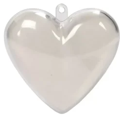 Discount Set 10 Adornos Transparentes Corazón Navidad