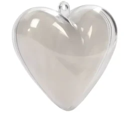 Discount Set 10 Adornos Transparentes Corazón Navidad