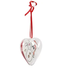 Discount Set 10 Adornos Transparentes Corazón Navidad
