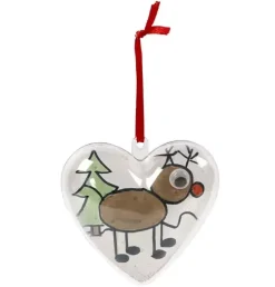 Discount Set 10 Adornos Transparentes Corazón Navidad