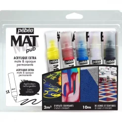 Best Set 5 Aplicadores Acrílicos Recargables Mat Pub 30ml Pinturas Acrílicas