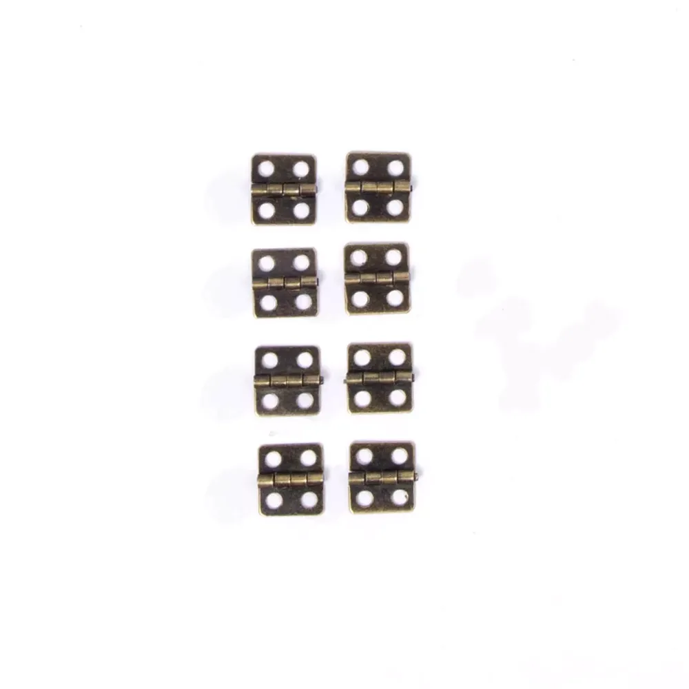 New Set 8 Bisagras Cuadradas Bronce Viejo Pequeñas Herrajes
