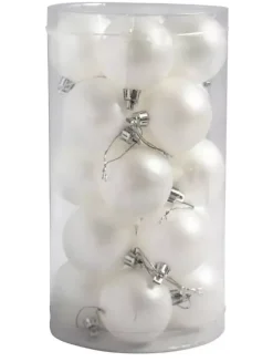 Discount Set 20 Bolas de Navidad Blanco Porexpán, Celulosa Y Plástico