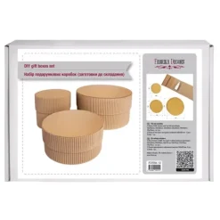 Set 3 cajas circulares de regalo kraft Cartón Y Papel Maché