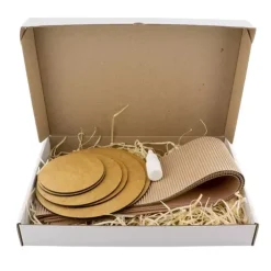 Set 3 cajas circulares de regalo kraft Cartón Y Papel Maché