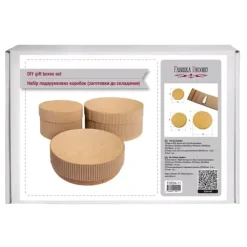Sale Set 3 cajas circulares grandes de regalo kraft Cartón Y Papel Maché