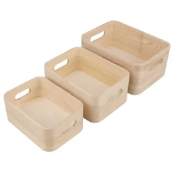 Hot Set 3 cajas de madera Organización|Maderas