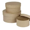 Clearance Set 3 Cajas Redondas de Papel Maché Cartón Y Papel Maché