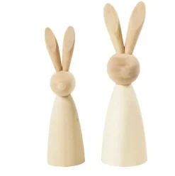 Clearance Set 2 Conejos de Madera Niños Niños Y Regalos|Maderas