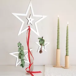 Hot Set 4 Estrellas de Madera Blanco Maderas