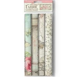 Best Set 4 hojas de tela Fabric House of Roses 30x30cm Papeles