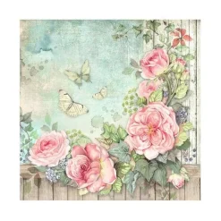 Best Set 4 hojas de tela Fabric House of Roses 30x30cm Papeles