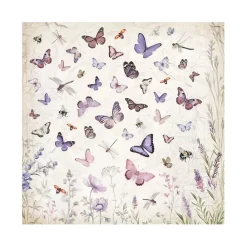 Hot Set 4 hojas de tela Fabric Lavender 30x30cm Papeles