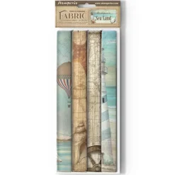 Outlet Set 4 hojas de tela Fabric Sea Land 30x30cm Papeles