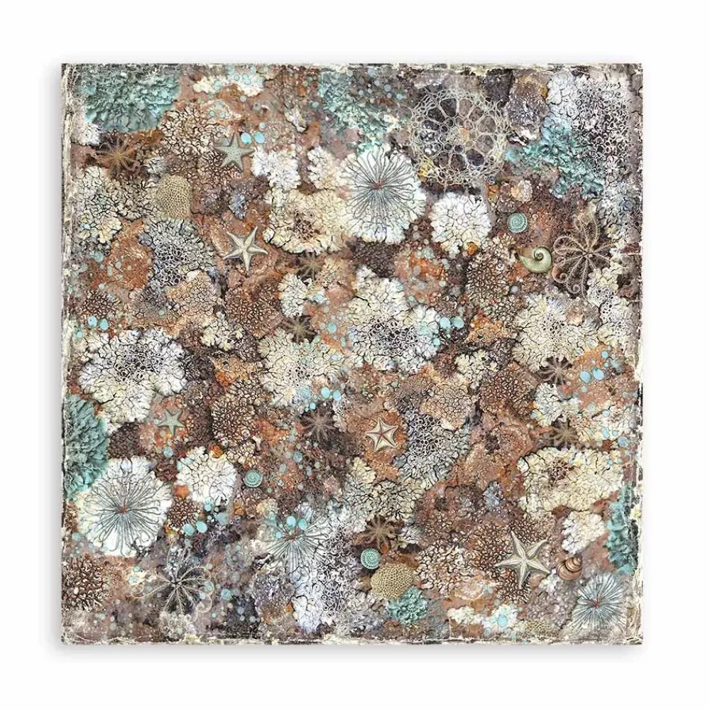 New Set 4 hojas de tela Fabric Songs Of The Sea 30x30cm Telas, Sedas Y Fieltro