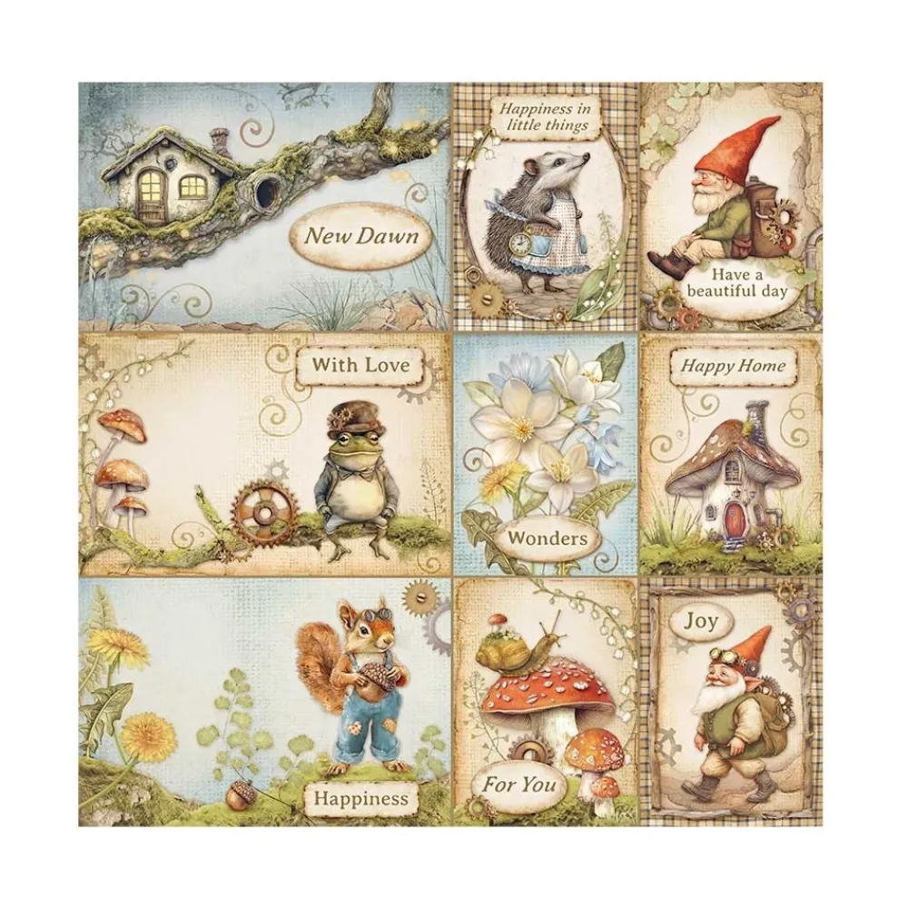 Discount Set 4 hojas de tela Fabric Romantic Hidden Grove 30x30cm Papeles