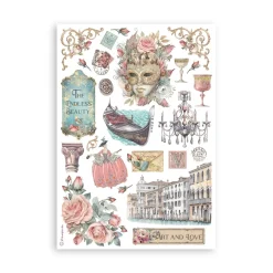 Hot Set 8 hojas de washi tape Venice City Of Art Papeles|Decoupage