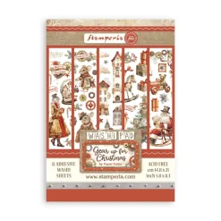 New Set 8 hojas de Washi tape Romantic Gear Up For Christmas Decoupage