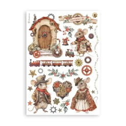 New Set 8 hojas de Washi tape Romantic Gear Up For Christmas Decoupage