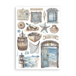 Outlet Set 8 hojas de Washi tape Silent Sea Papeles|Decoupage