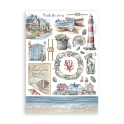 Outlet Set 8 hojas de Washi tape Silent Sea Papeles|Decoupage