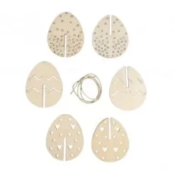 Hot Set 3 Huevos de Pascua 3D de Madera para Colgar Maderas