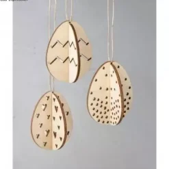 Hot Set 3 Huevos de Pascua 3D de Madera para Colgar Maderas