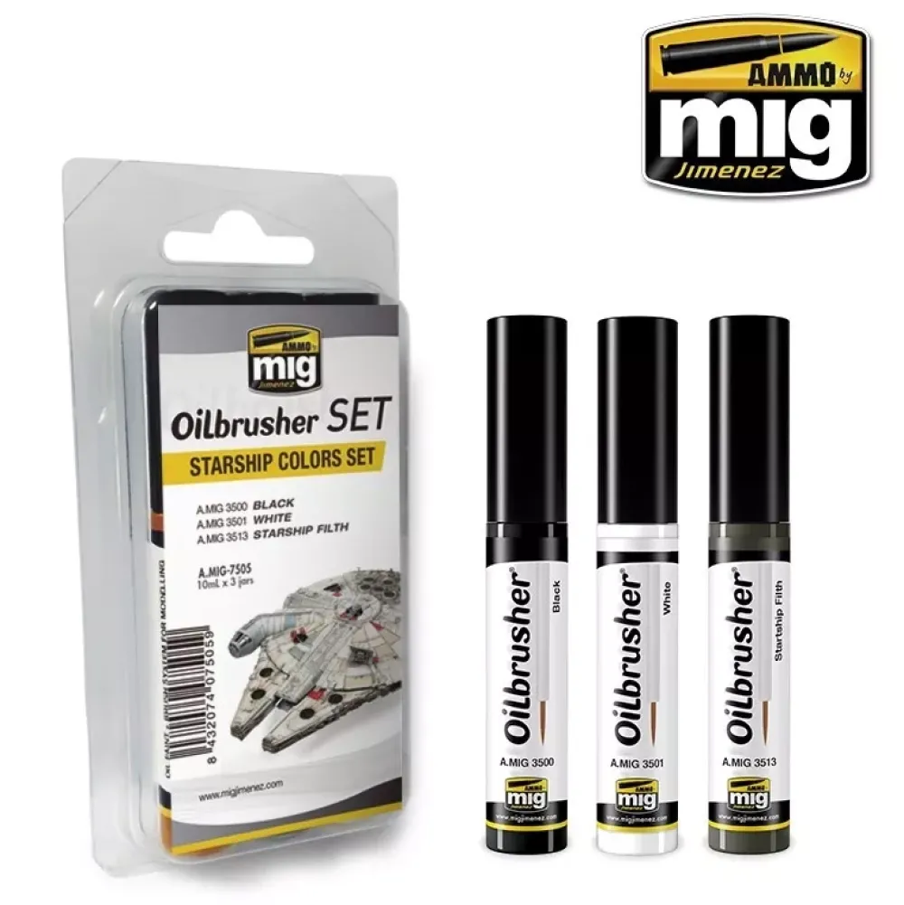 Discount Set 3 óleos con pincel aplicador Starships Color Oilbrusher 10ml Pinturas Para Maquetas Y Modelismo