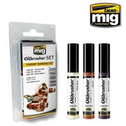 Hot Set 3 óleos con pincel aplicador Starship Markings Oilbrusher 10ml Pinturas Para Maquetas Y Modelismo