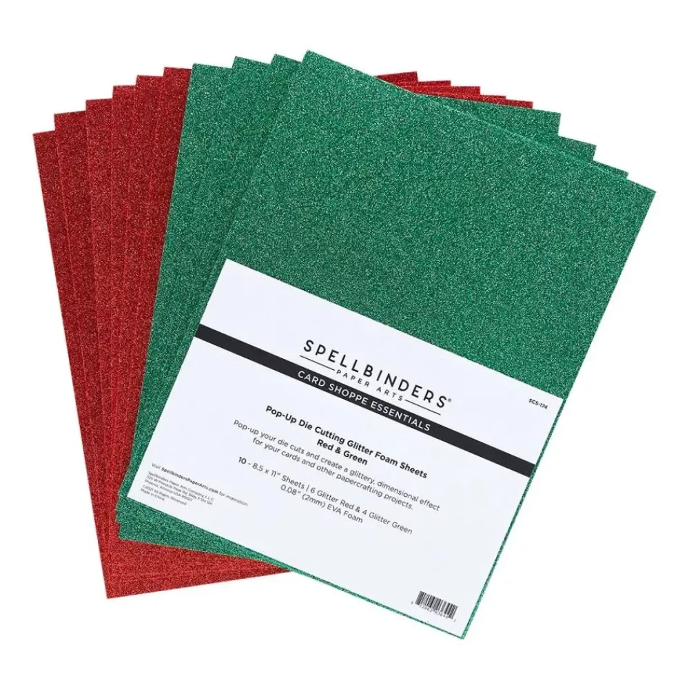 Clearance Set 10 láminas de foam Glitter Red & Green Goma Eva Fofuchas