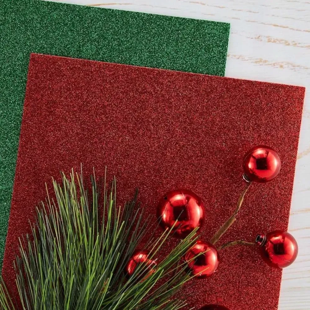 Clearance Set 10 láminas de foam Glitter Red & Green Goma Eva Fofuchas