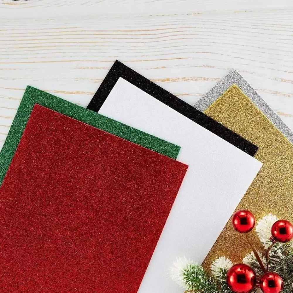 Clearance Set 10 láminas de foam Glitter Red & Green Goma Eva Fofuchas