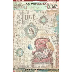 Best Set 6 papeles de arroz Alice Forever 21x29cm Decoupage|Papeles