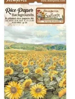 Clearance Set 8 papeles de arroz Backgrounds Sunflower Art 10x15cm Papeles|Decoupage