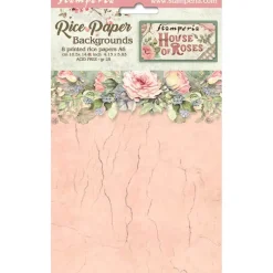 Outlet Set 8 papeles de arroz Backgrounds House of Roses 10x15cm Papeles|Decoupage