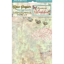 Discount Set 8 papeles de arroz Backgrounds Wonderland 10x15cm Papeles|Decoupage