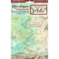 Clearance Set 8 papeles de arroz Backgrounds Alice Forever 10x15cm Papeles|Decoupage