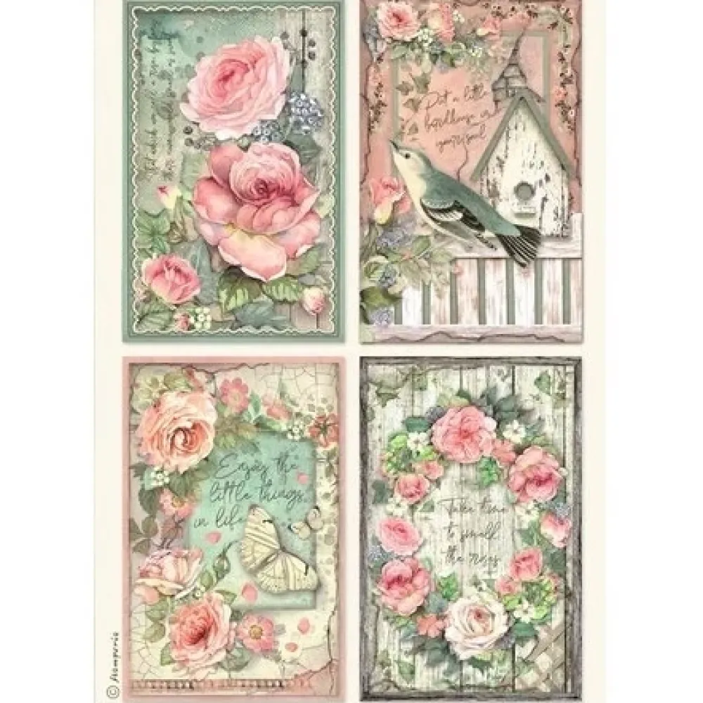 Sale Set 6 papeles de arroz House of Roses 21x30cm Decoupage|Papeles